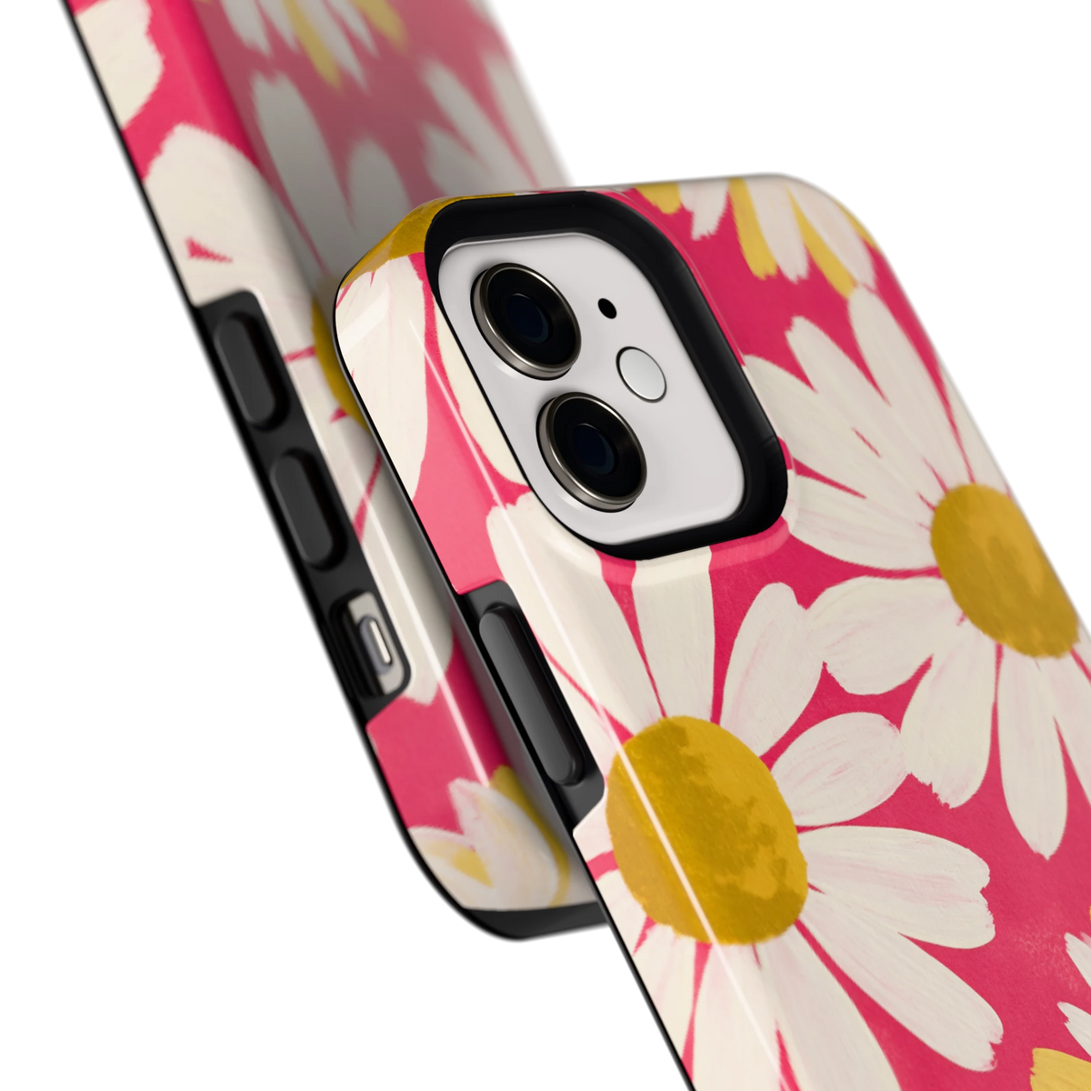 Geschilderde madeliefjes hoesje voor iPhone 12, close-up