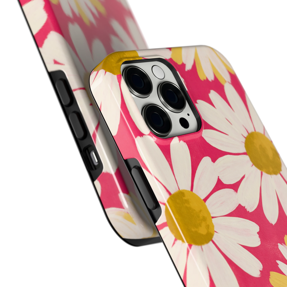 Geschilderde madeliefjes hoesje voor iPhone 12 Pro Max, close-up