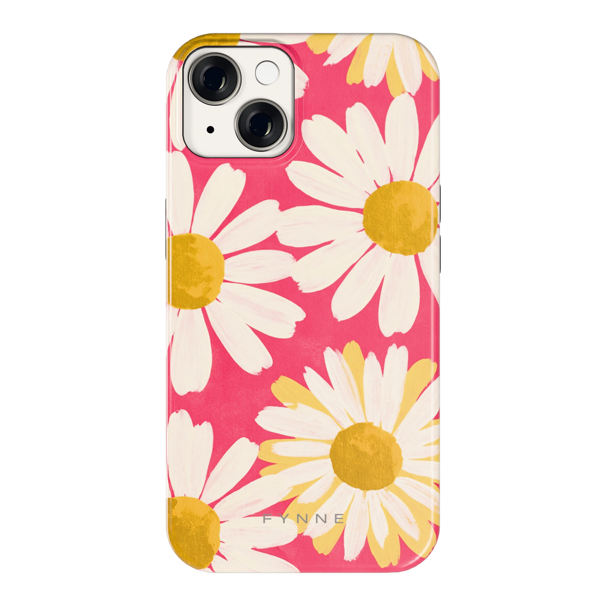 Geschilderde madeliefjes hoesje voor iPhone 14, achterkant