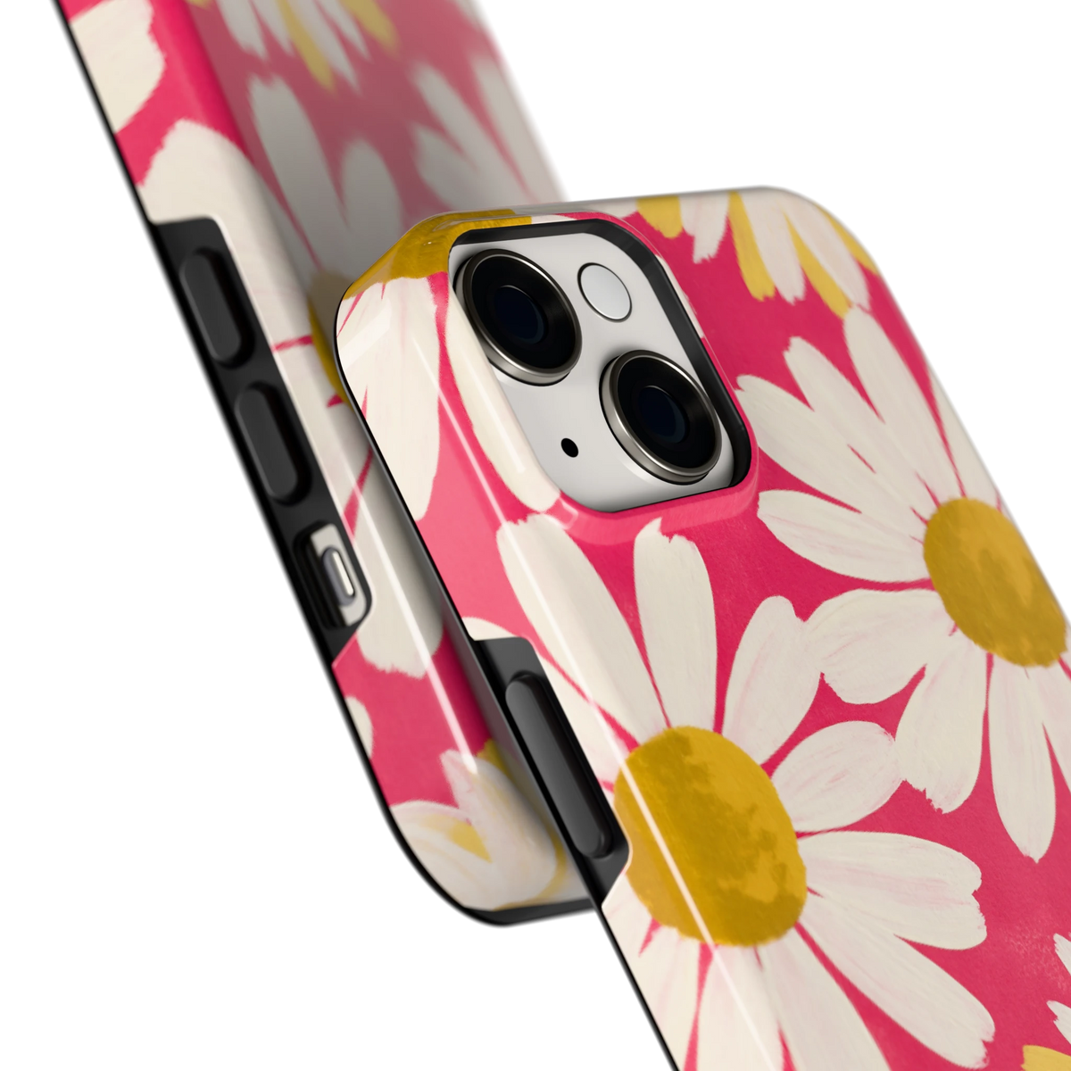 Geschilderde madeliefjes hoesje voor iPhone 14, close-up