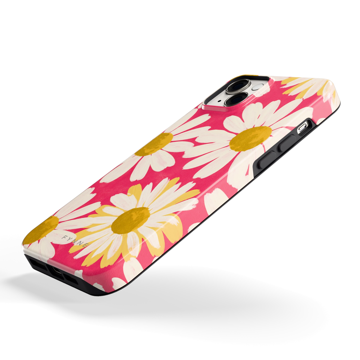 Geschilderde madeliefjes hoesje voor iPhone 14 Plus, schuin