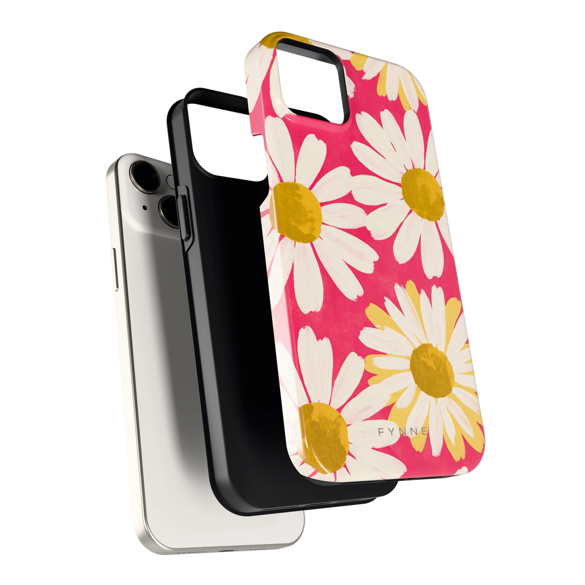 Geschilderde madeliefjes hoesje voor iPhone 14 Plus, los van de telefoon
