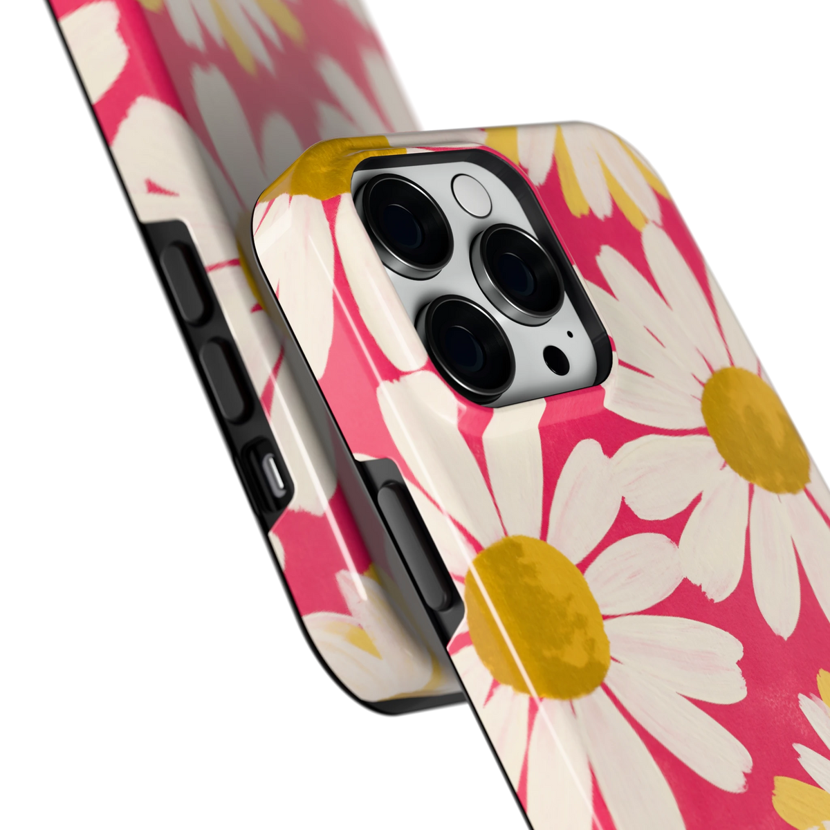 Geschilderde madeliefjes hoesje voor iPhone 14 Pro Max, close-up