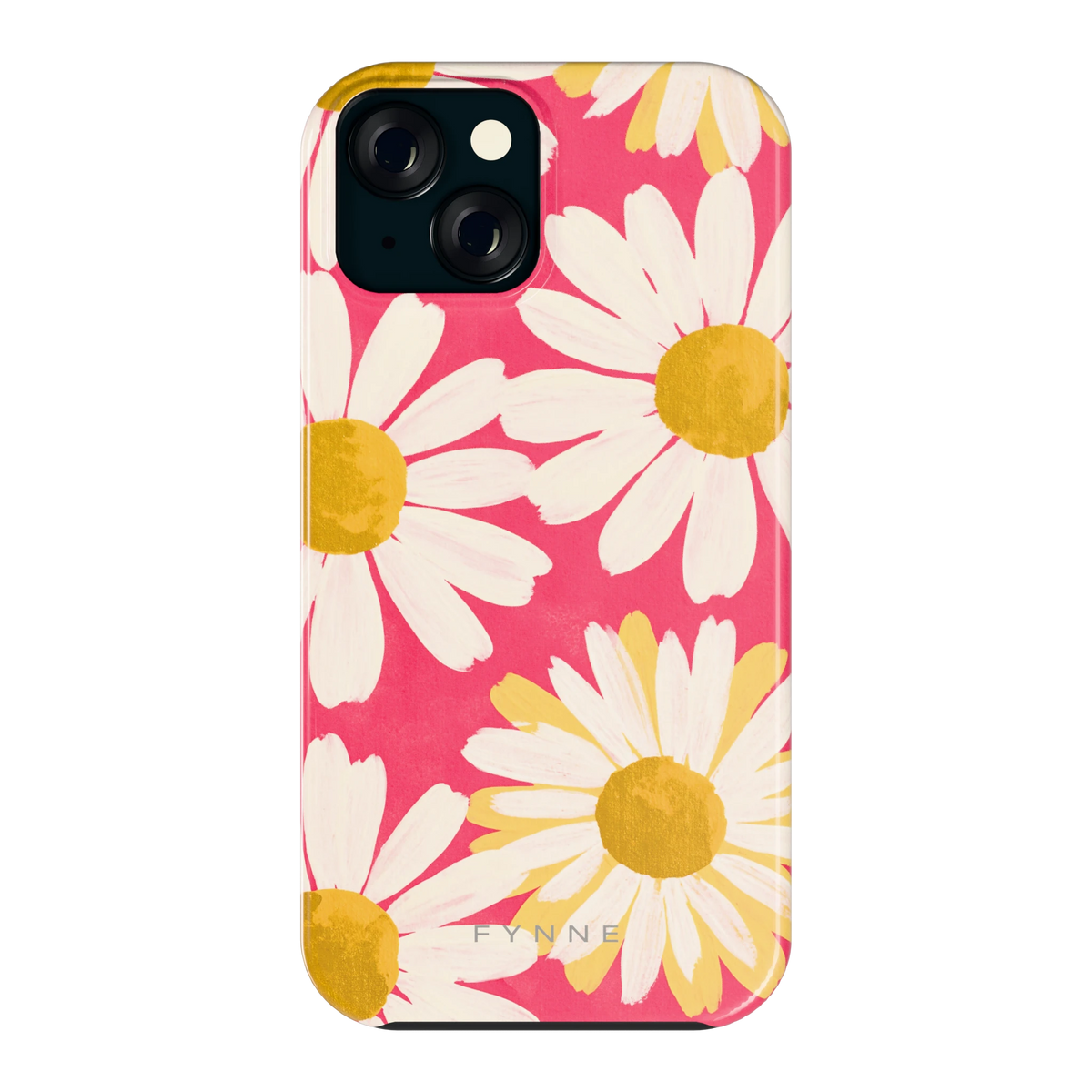 Geschilderde madeliefjes hoesje voor iPhone 15, achterkant