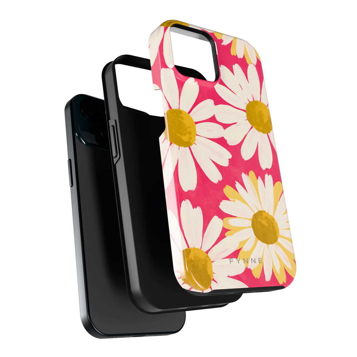 Geschilderde madeliefjes hoesje voor iPhone 15, los van de telefoon