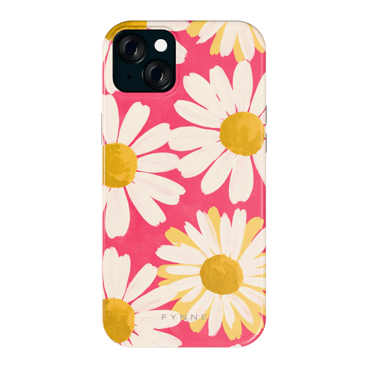 Geschilderde madeliefjes hoesje voor iPhone 15 Plus, achterkant