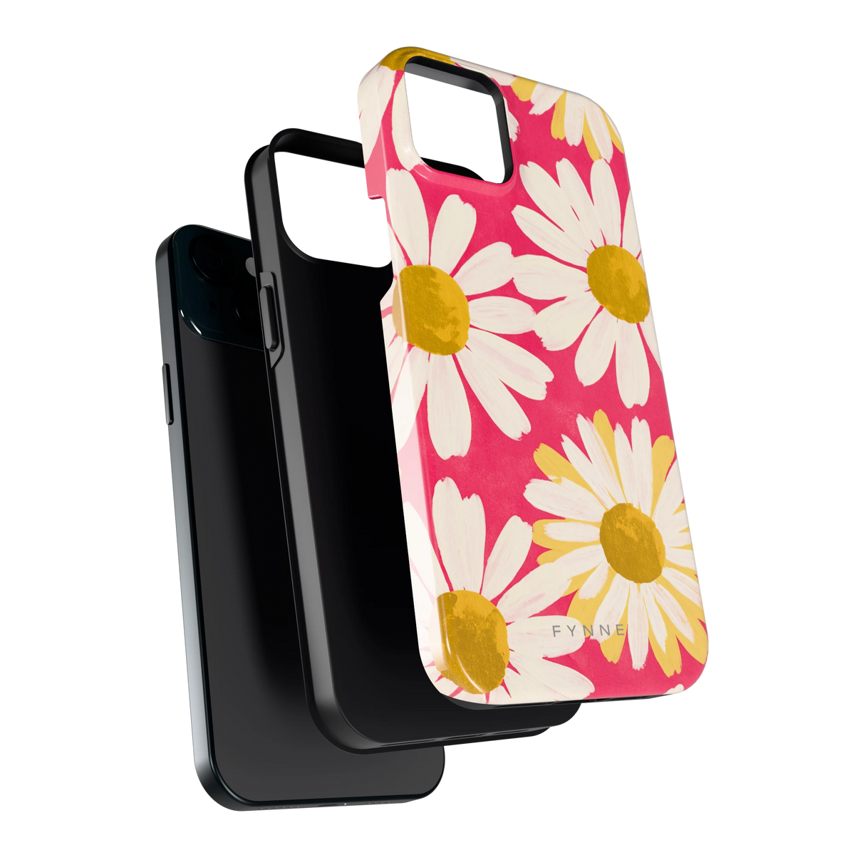 Geschilderde madeliefjes hoesje voor iPhone 15 Plus, los van de telefoon
