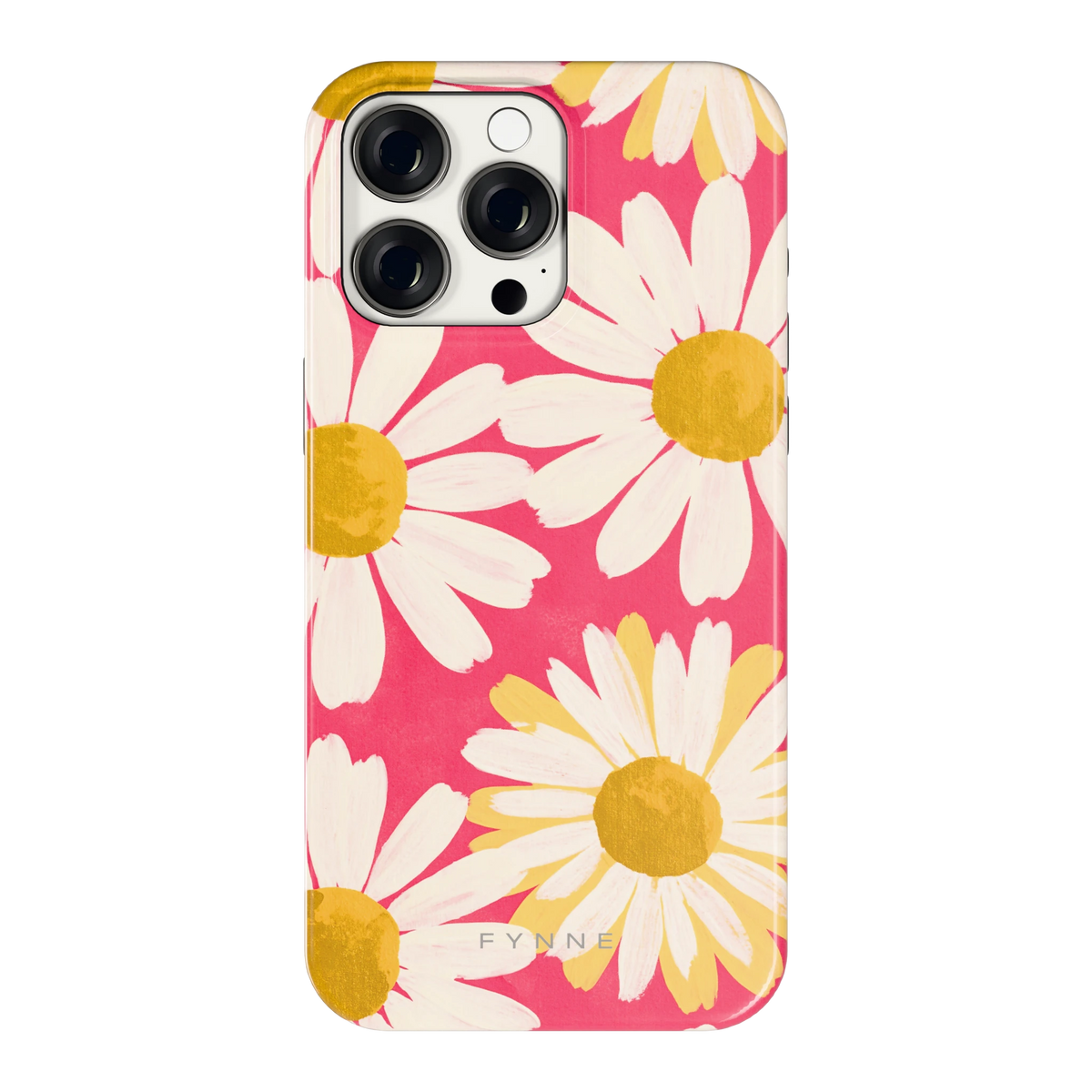 Geschilderde madeliefjes hoesje voor iPhone 15 Pro Max, achterkant