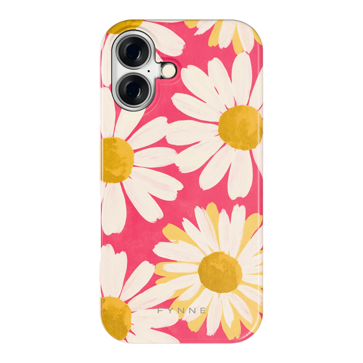 Geschilderde madeliefjes hoesje voor iPhone 16, achterkant