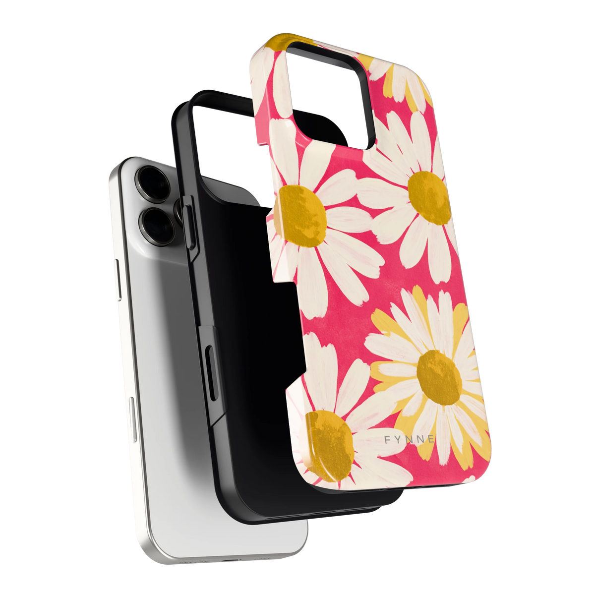 Geschilderde madeliefjes hoesje voor iPhone 16 Pro Max, los van de telefoon