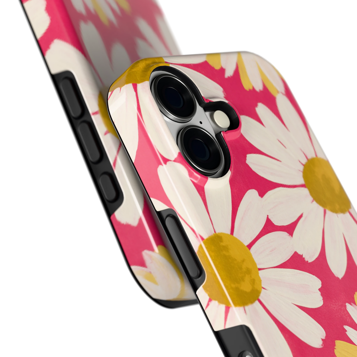 Geschilderde madeliefjes hoesje voor iPhone 17, close-up