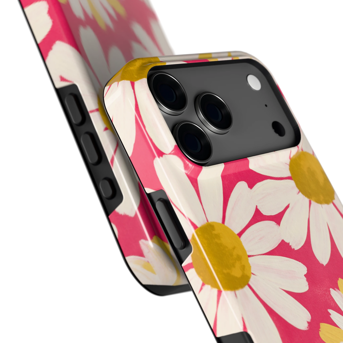 Geschilderde madeliefjes hoesje voor iPhone 17 Pro Max, close-up