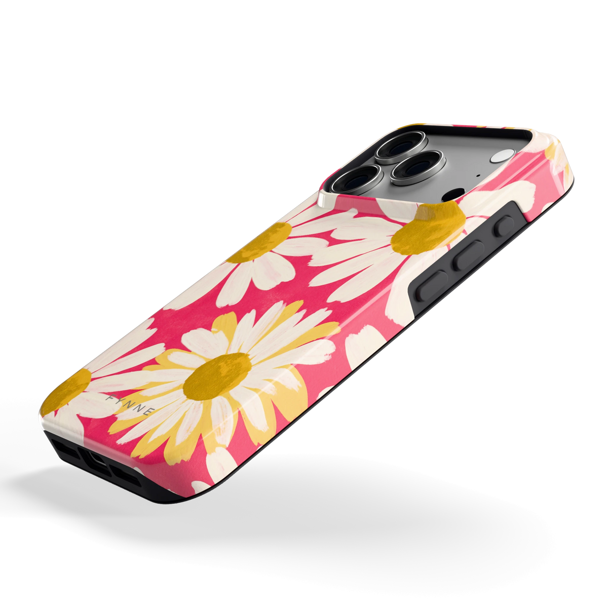 Geschilderde madeliefjes hoesje voor iPhone 18 Pro, schuin