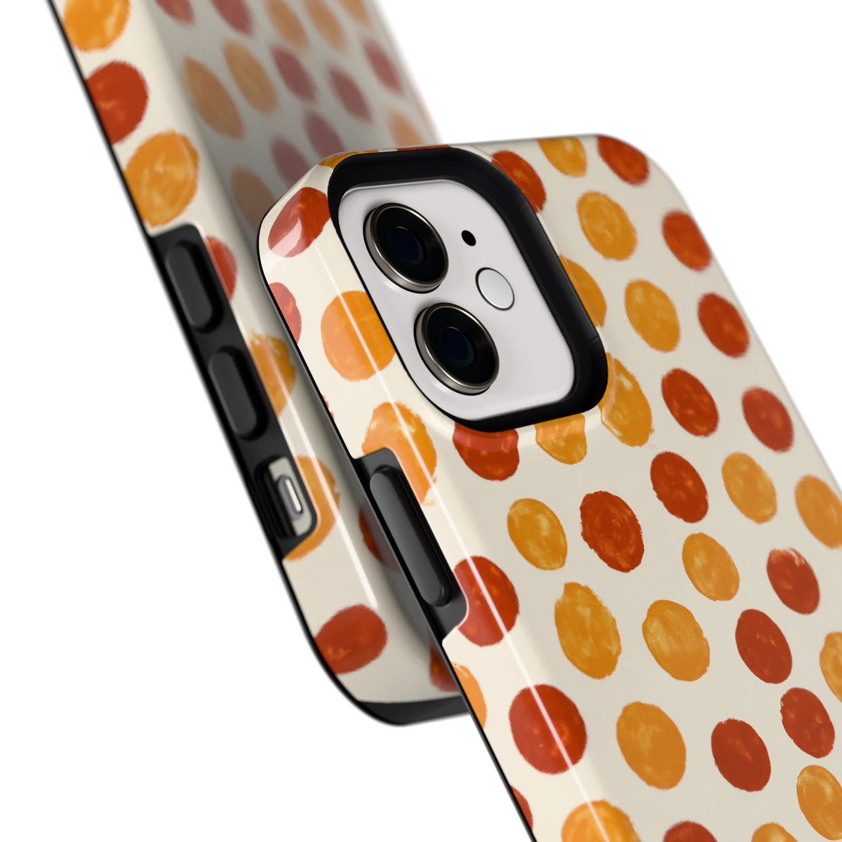 Geverfde Stippen hoesje voor iPhone 12, close-up