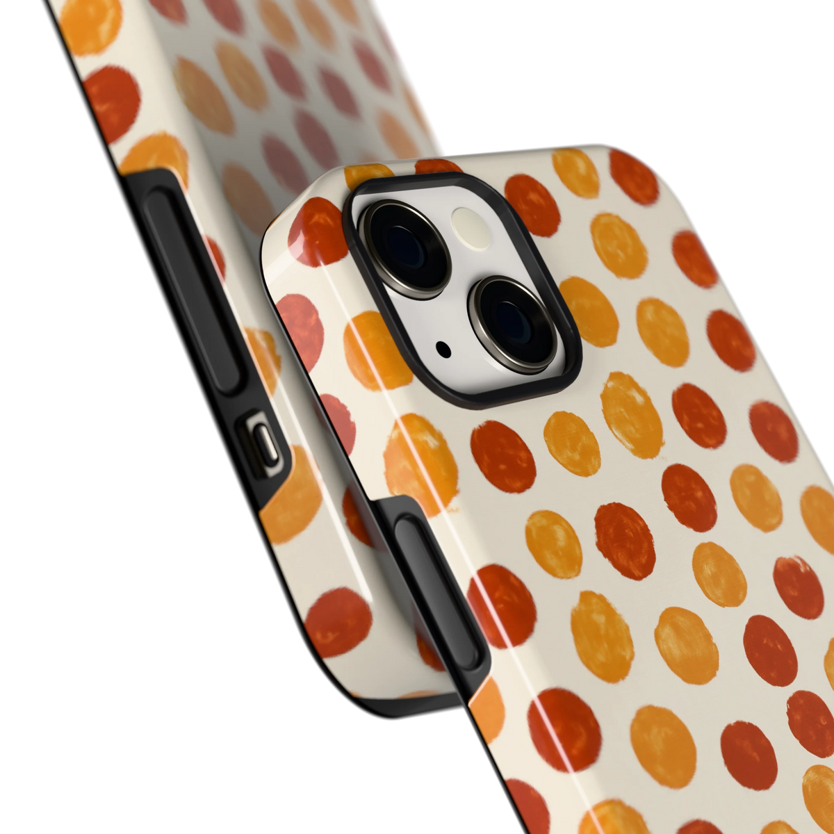 Geverfde Stippen hoesje voor iPhone 13, close-up