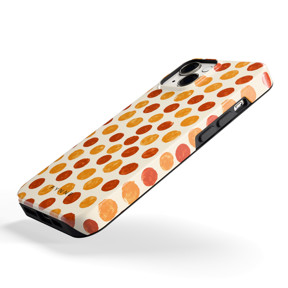 Geverfde Stippen hoesje voor iPhone 14, schuin