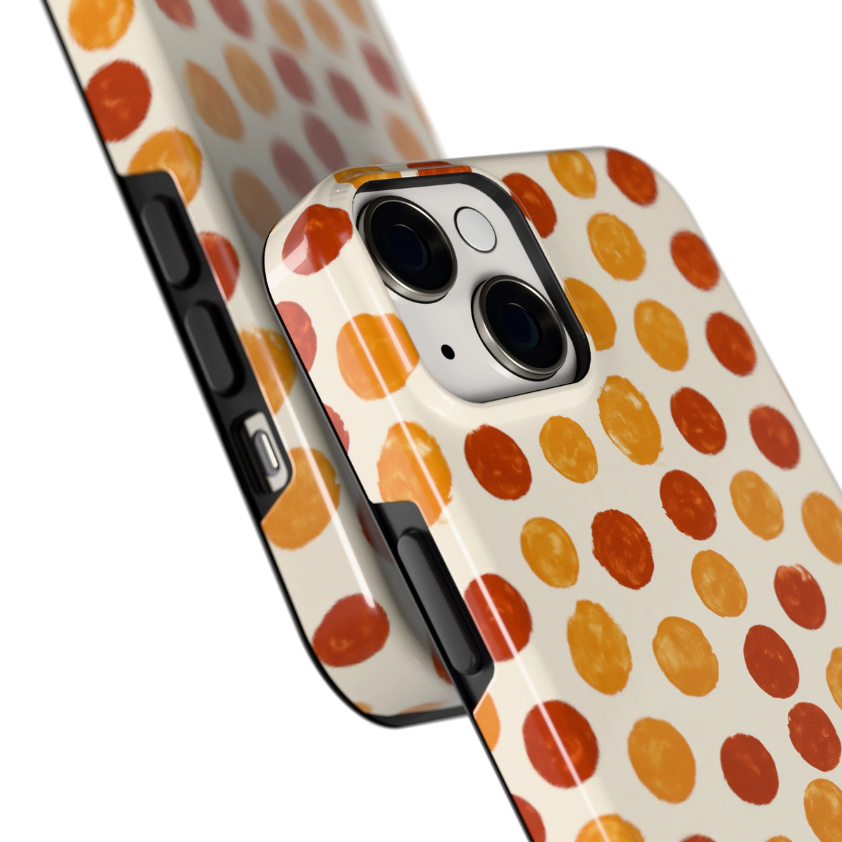 Geverfde Stippen hoesje voor iPhone 14, close-up
