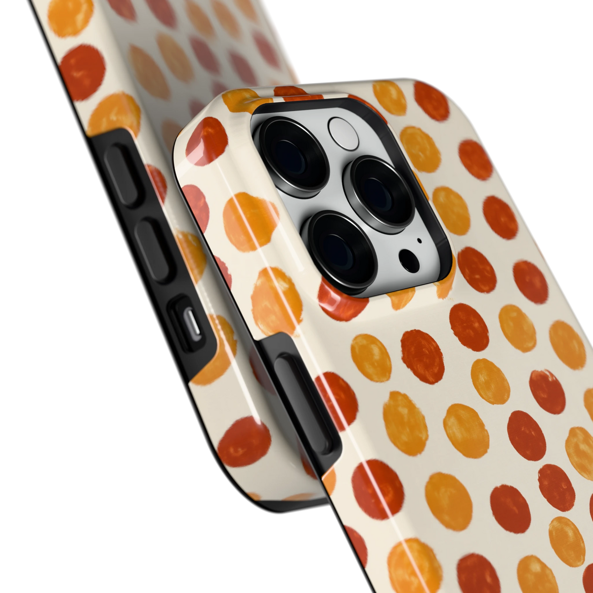 Geverfde Stippen hoesje voor iPhone 14 Pro, close-up