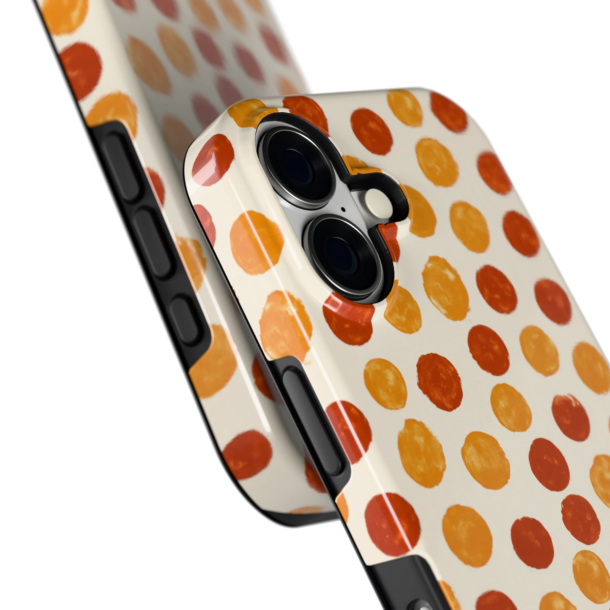 Geverfde Stippen hoesje voor iPhone 17, close-up