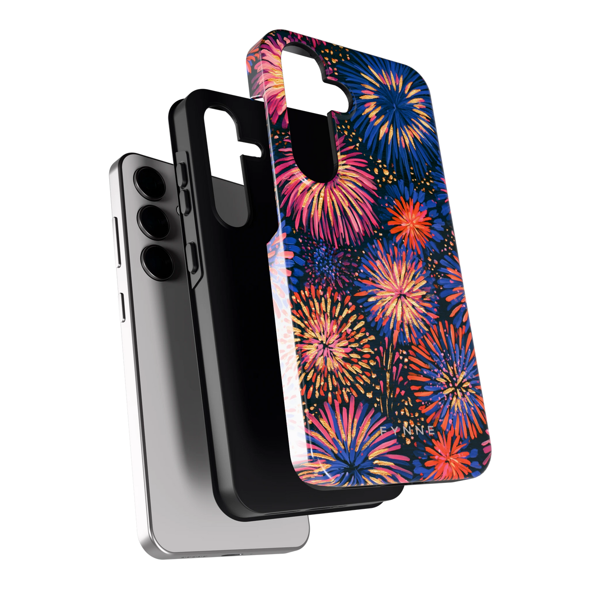 Beschilderd vuurwerk hoesje voor Galaxy S24, los van de telefoon