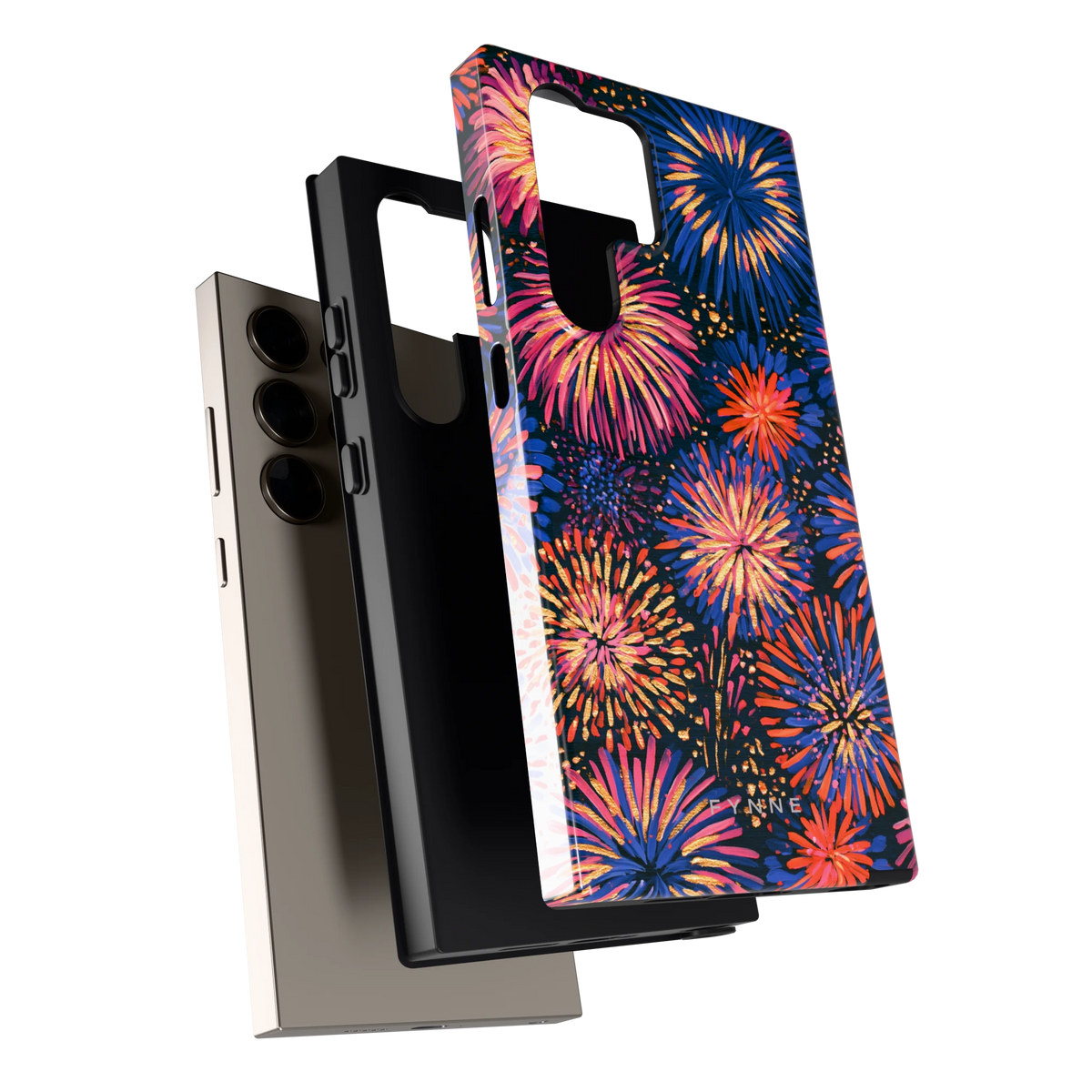 Beschilderd vuurwerk hoesje voor Galaxy S24 Ultra, los van de telefoon