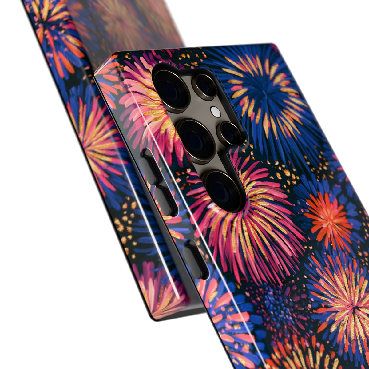 Beschilderd vuurwerk hoesje voor Galaxy S24 Ultra, close-up