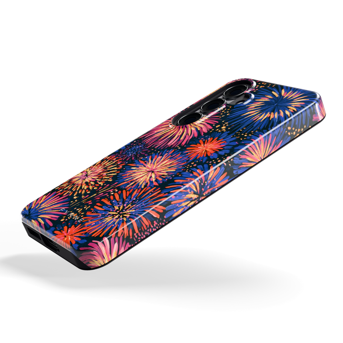 Beschilderd vuurwerk hoesje voor Galaxy S25, schuin