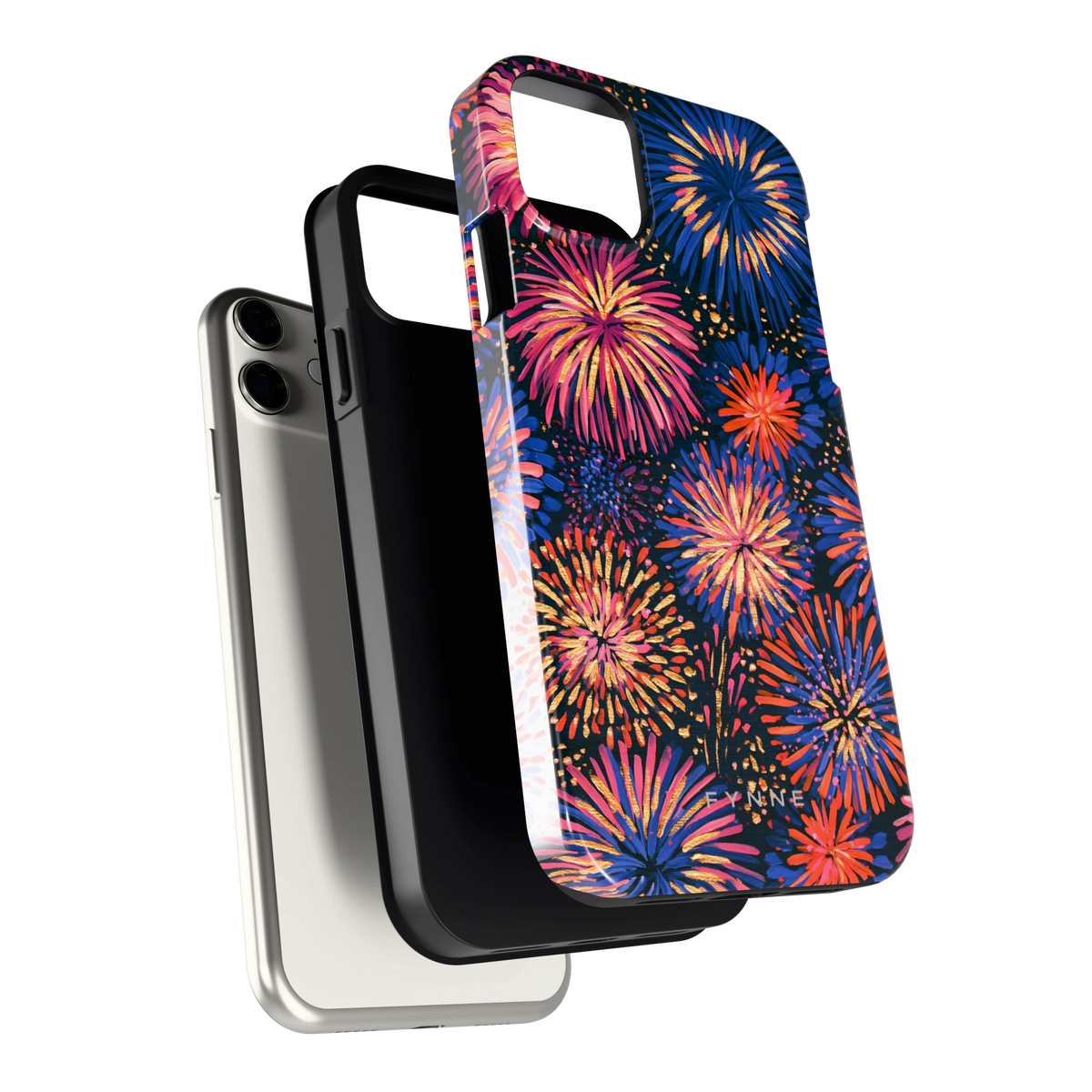Beschilderd vuurwerk hoesje voor iPhone 11, los van de telefoon