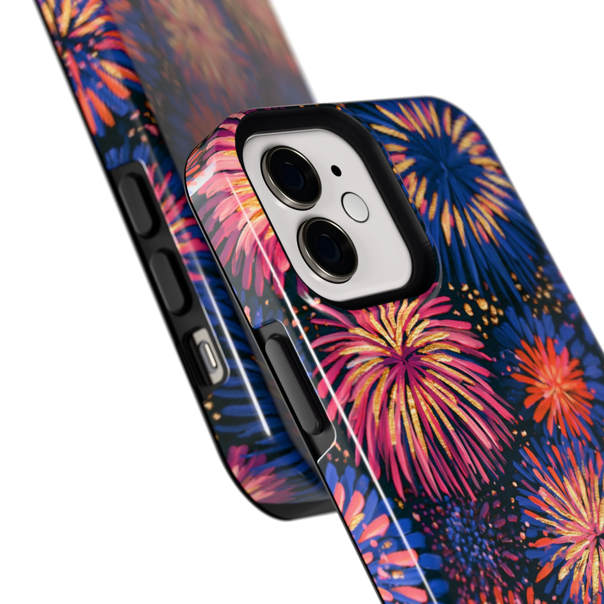 Beschilderd vuurwerk hoesje voor iPhone 12, close-up