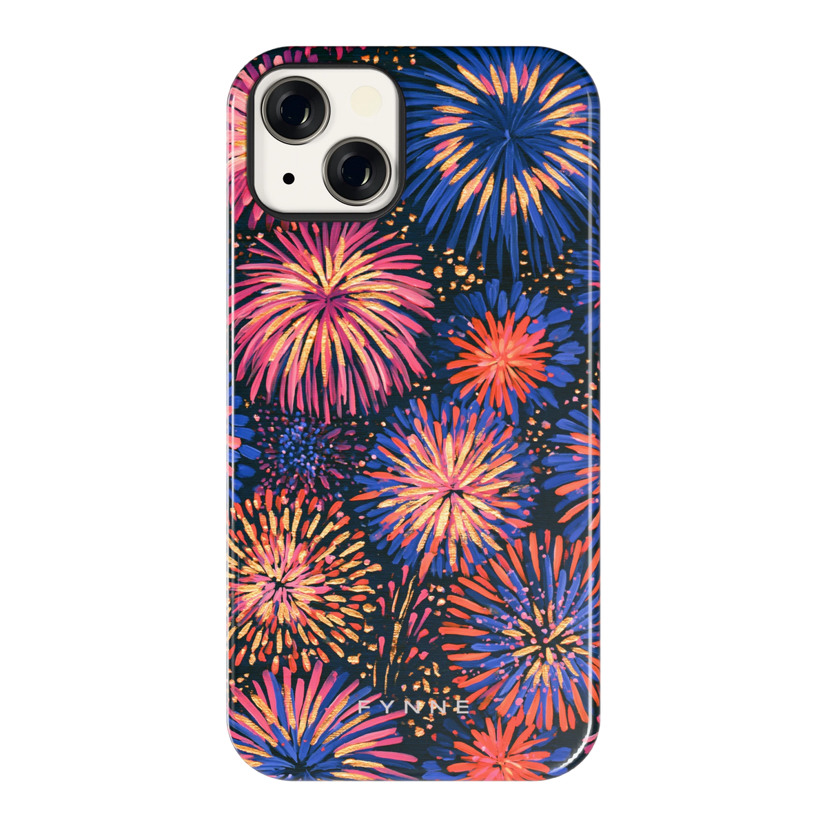 Beschilderd vuurwerk hoesje voor iPhone 13, achterkant