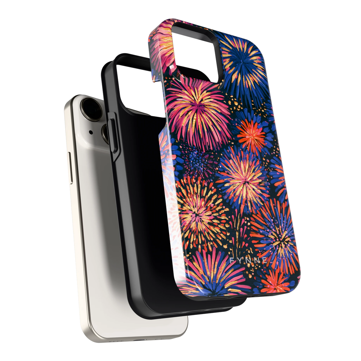 Beschilderd vuurwerk hoesje voor iPhone 13 mini, los van de telefoon