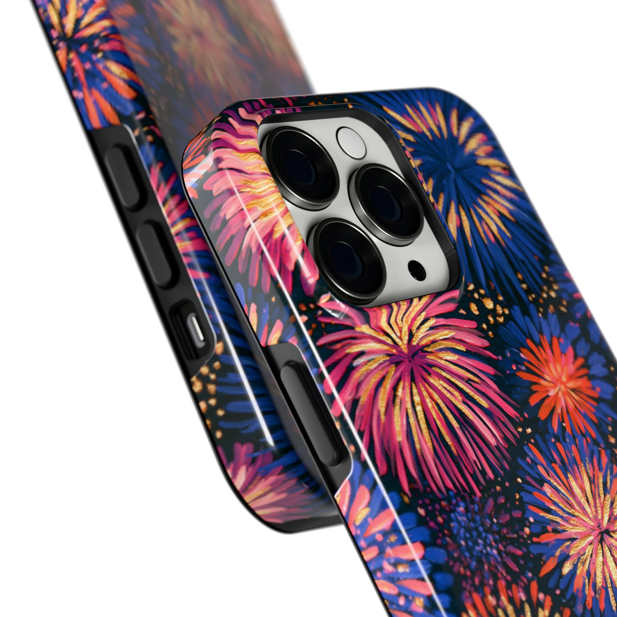 Beschilderd vuurwerk hoesje voor iPhone 13 Pro, close-up