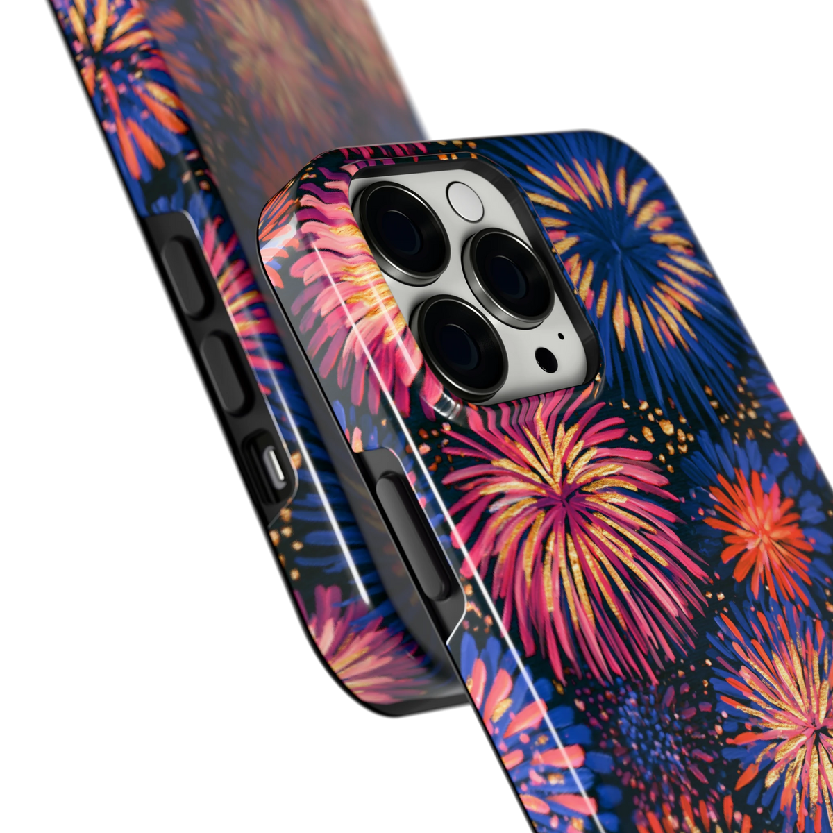 Beschilderd vuurwerk hoesje voor iPhone 13 Pro Max, close-up