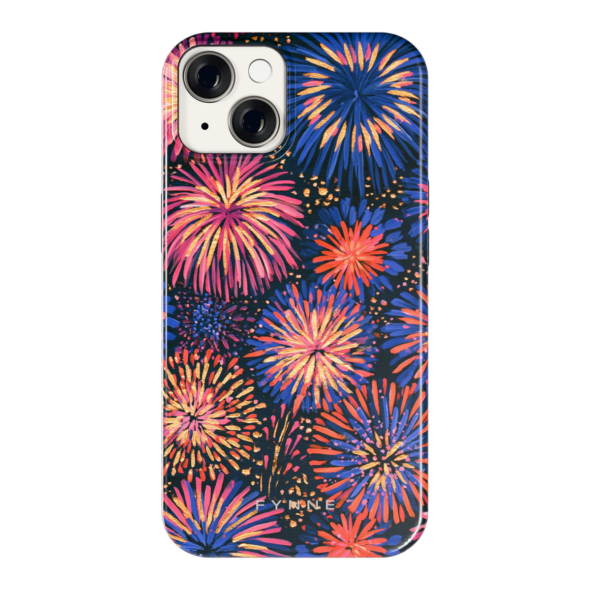 Beschilderd vuurwerk hoesje voor iPhone 14, achterkant
