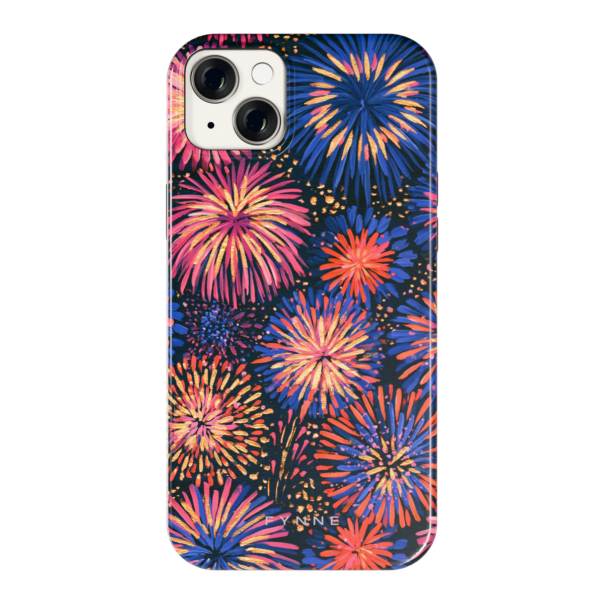 Beschilderd vuurwerk hoesje voor iPhone 14 Plus, achterkant