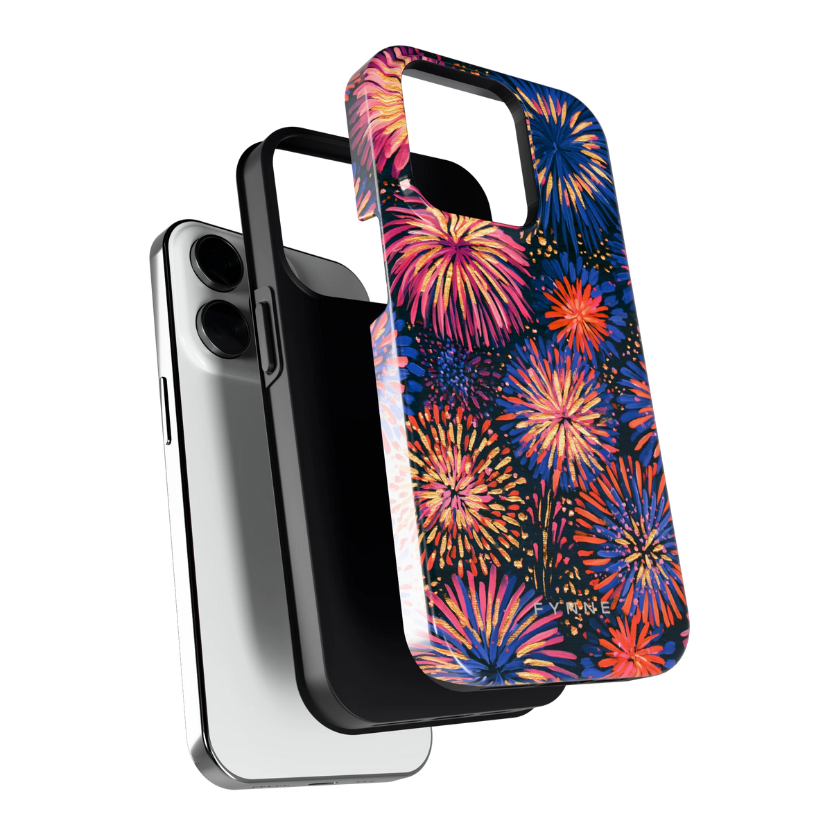 Beschilderd vuurwerk hoesje voor iPhone 14 Pro, los van de telefoon