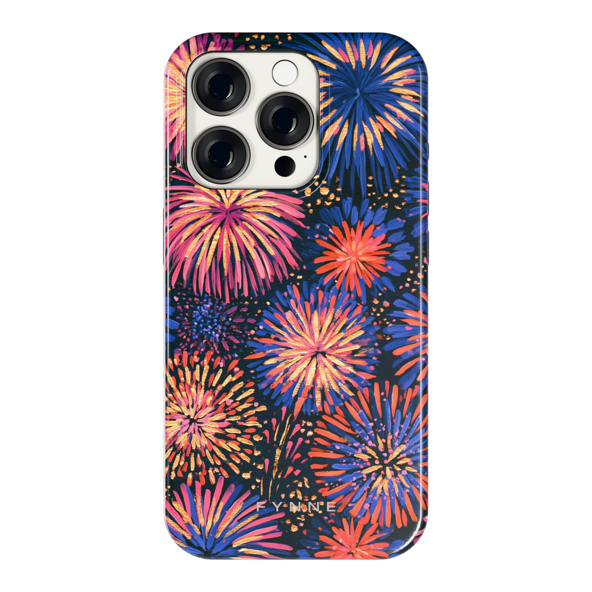 Beschilderd vuurwerk hoesje voor iPhone 15 Pro, achterkant