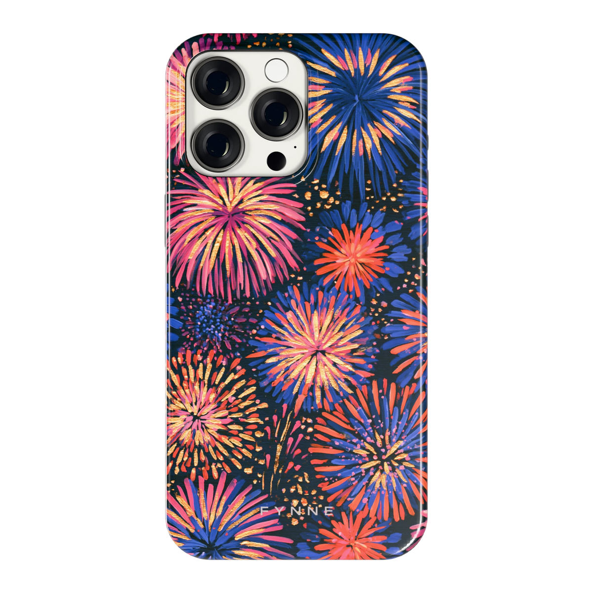 Beschilderd vuurwerk hoesje voor iPhone 15 Pro Max, achterkant