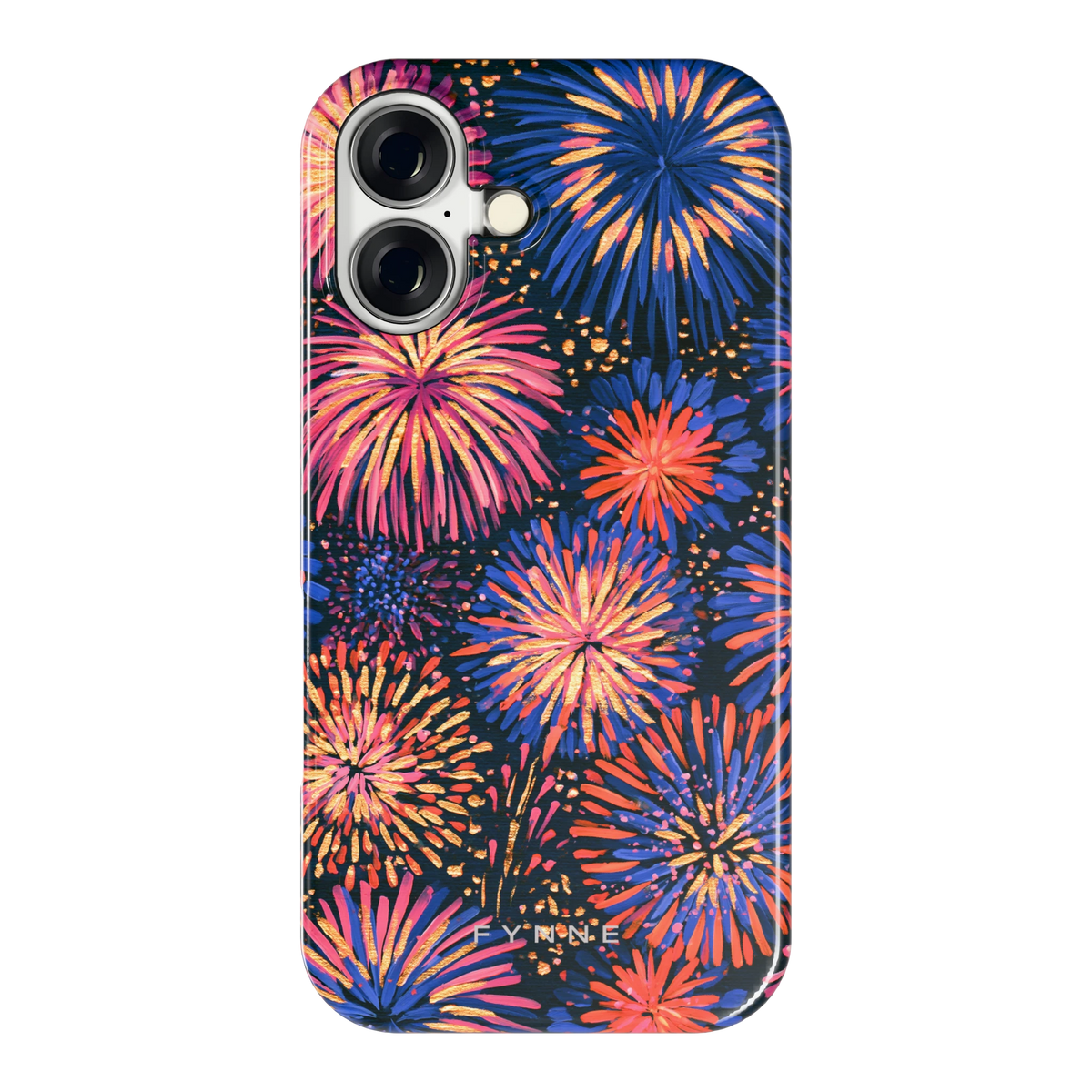 Beschilderd vuurwerk hoesje voor iPhone 16, achterkant