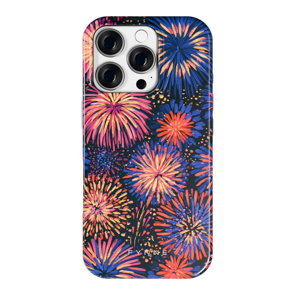 Beschilderd vuurwerk hoesje voor iPhone 16 Pro, achterkant