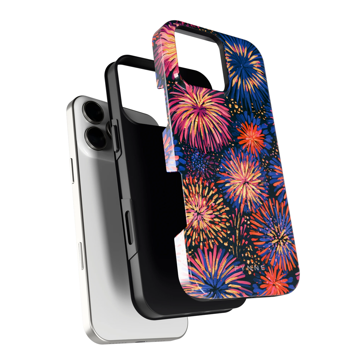 Beschilderd vuurwerk hoesje voor iPhone 16 Pro Max, los van de telefoon