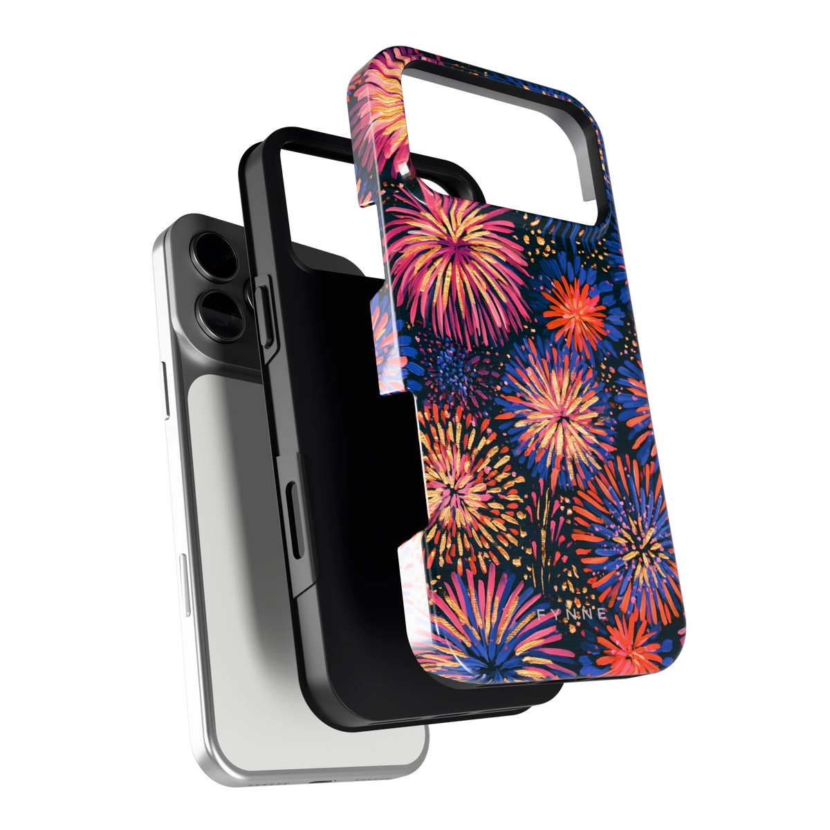 Beschilderd vuurwerk hoesje voor iPhone 17 Pro Max, los van de telefoon