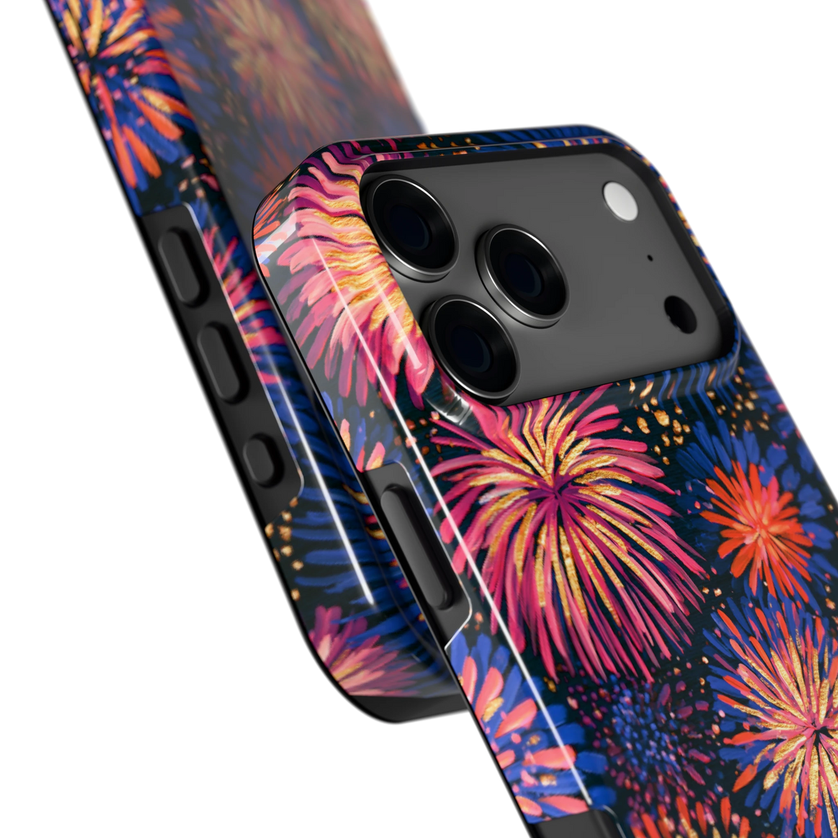 Beschilderd vuurwerk hoesje voor iPhone 17 Pro Max, close-up