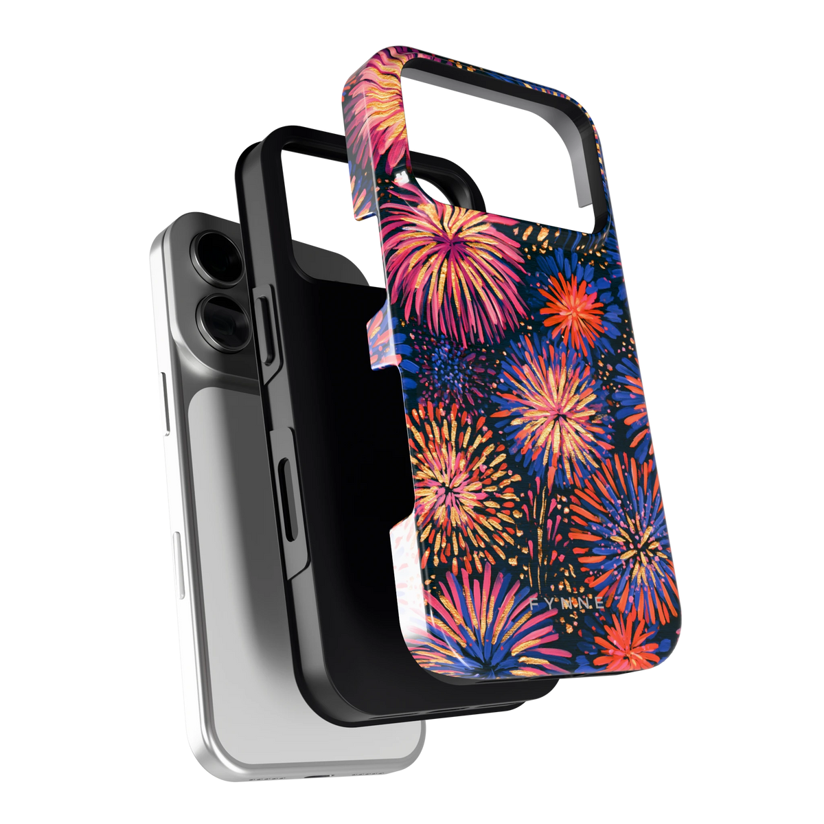 Beschilderd vuurwerk hoesje voor iPhone 18 Pro, los van de telefoon