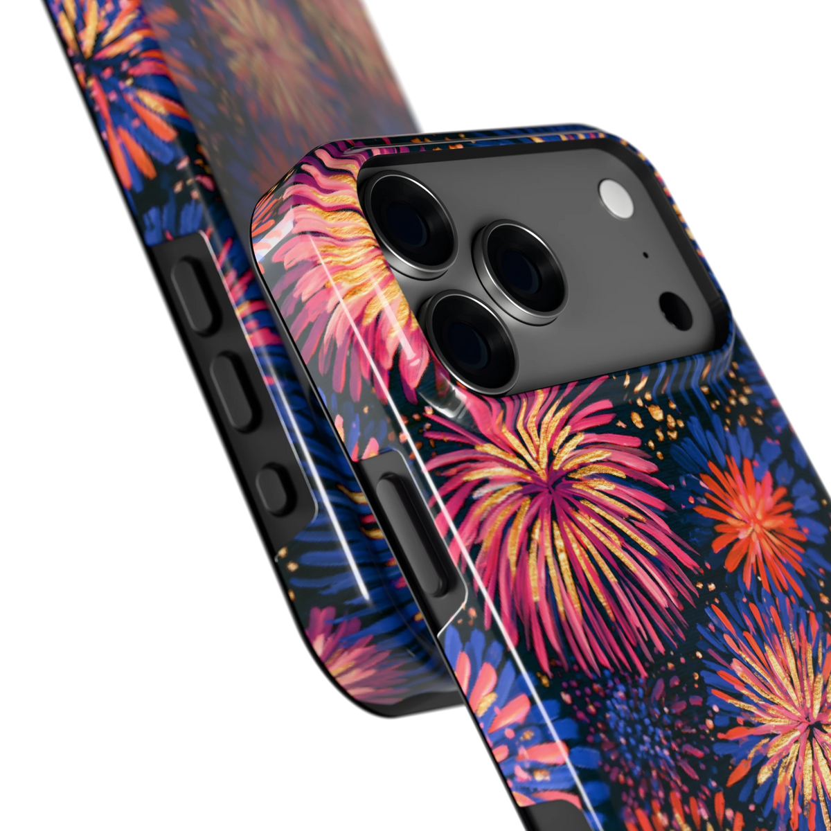 Beschilderd vuurwerk hoesje voor iPhone 18 Pro Max, close-up