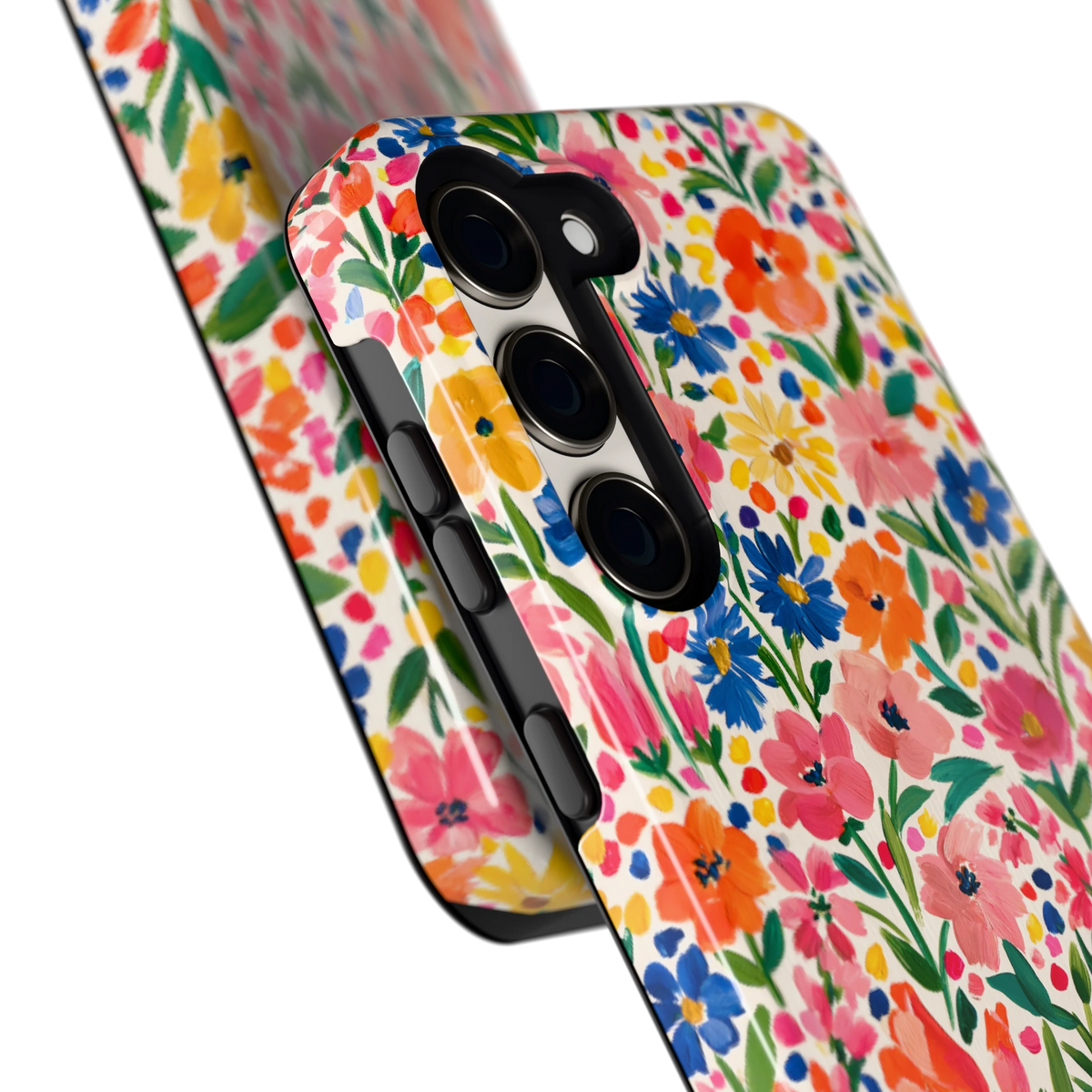 Geschilderd Bloemenveld hoesje voor Galaxy S23, close-up