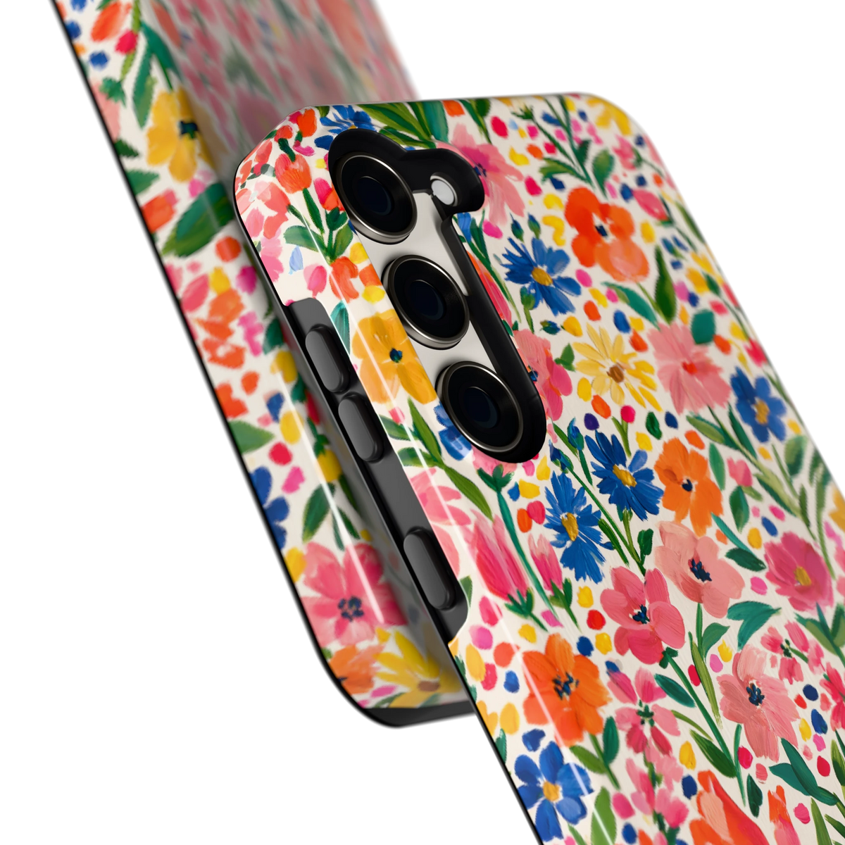Geschilderd Bloemenveld hoesje voor Galaxy S23+, close-up