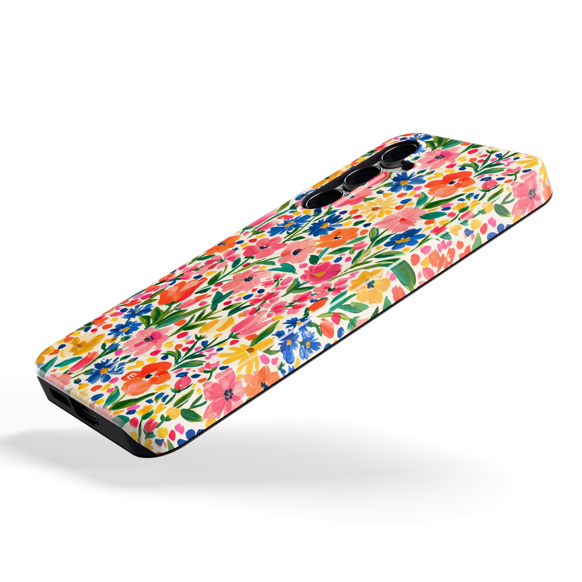 Geschilderd Bloemenveld hoesje voor Galaxy S24 FE, schuin