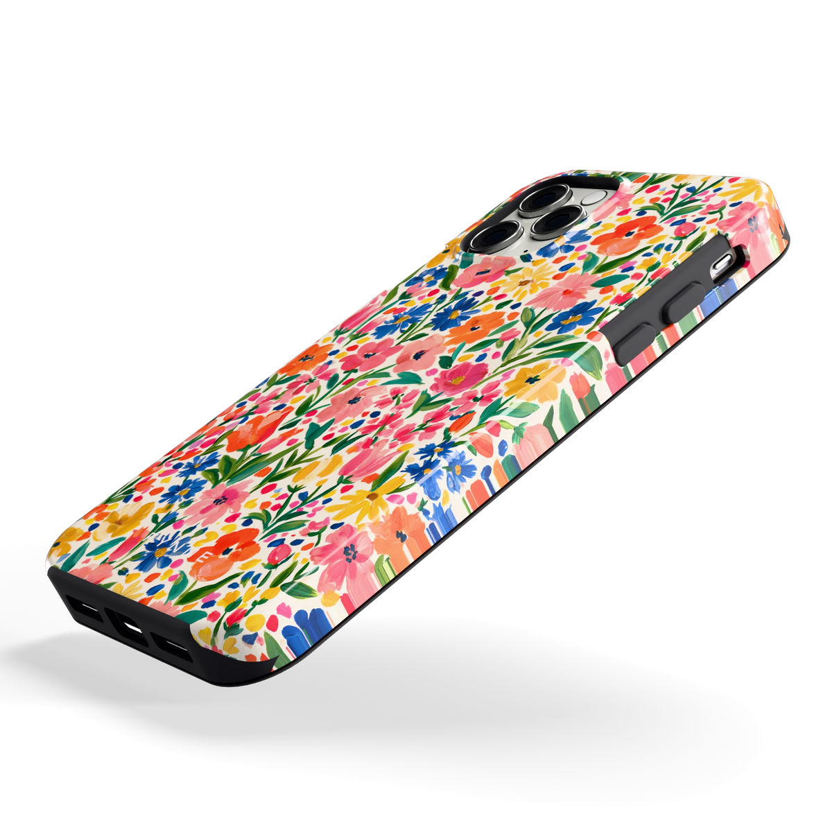 Geschilderd Bloemenveld hoesje voor iPhone 11 Pro, schuin