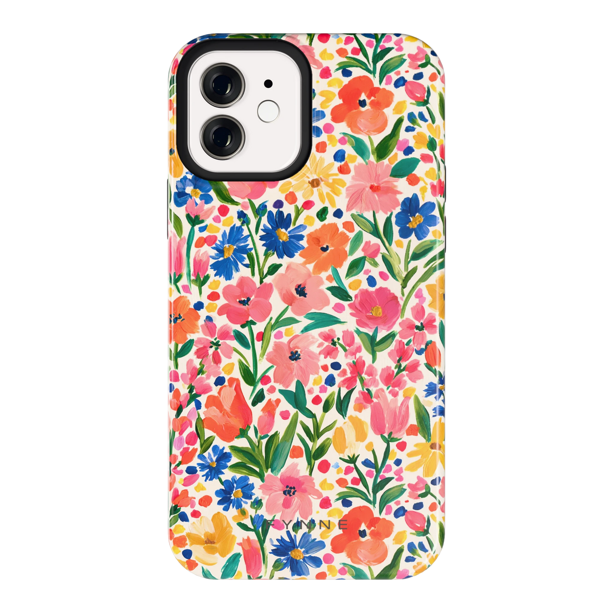 Geschilderd Bloemenveld hoesje voor iPhone 12, achterkant